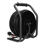 Kabelhaspel met 4 vaste stopcontacten, 40m, Schuko rubberen koord, IP44, H07RN - F 3 x 2.5mm² - 40m,