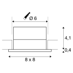 Patta-f, plafondinbouwarmatuur, rechthoekig, Alu geborsteld, 9W, 38°, 3000K, inclusief driver