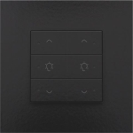 Commande de variateur double avec Led pour Niko Home control 6 x Bakelite Black