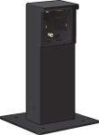 Splashproof garden post with baseplate for a single Niko Hydro function, Black