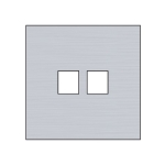 Plaque de recouvrement simple pour double connexion RJ Niko Rocker et Niko Toggle Alu Grey