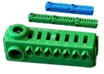 Groene aardrail zonder schroeven Conexbox 3 x 25 + 21 x 4mm²