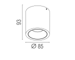 Plafonnier - 3000K - 10W - COB - 850lm