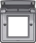 Cadre d’adaptation avec couvercle pour fonctions 45 x 45mm dans des boîtes en saillie étanches Gris
