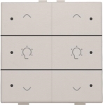 Commande de variateur double avec Led pour Niko Home control 6 x Light Grey