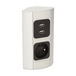 Under - cabinet electrical socket with Usb charger 1 x 230V 2 x Usb, 230V / 16A, Usb: 5Vdc / 2A