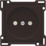 Afwerkingsset voor stopcontact zonder aarding met kinderveiligheid, inbouwdiepte 21mm dark Brown