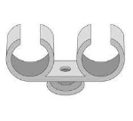 Dubbele klem Wit 2 x 15 - 17mm n° 370113