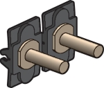 Niko toggle set voor tweevoudige schakelfuncties, steel Champagne