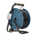 Kabelhaspel, Grijs, Schuko voeding: 4 x 250Vac; maximale belasting: 2500W; 15m kabel, Grijs