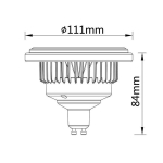Noxion Lucent Led spot Gu10 Ar111 15W 850lm 40D - 930 Warm White dimmable