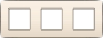 Plaque triple horizontale entraxe 71mm Creme