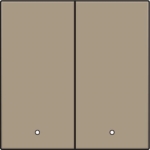 Finishing set with lens for double electronic switch or push button, Bronze