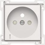 Afwerkingsset met doorschijnende lens voor stopcontact met spanningsaanduiding White Steel