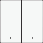 Finishing set with lens for double electronic switch or push button, White