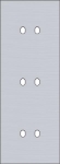 Triple cover plate, vertical 71mm center distance, for three double switching functions, Niko Toggl