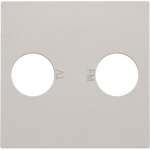 Set de finition 2 connexions coaxiales simples pour TV et FM Light Grey