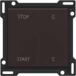 Afwerkingsset voor tweevoudige rolluikschakelaar dark Brown