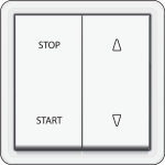 Splash proof surface-mounting roll-down shutter switch 10AX / 250Vac, mechanically locked and galva