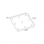 Ceiling base brushed Brass 9 outputs