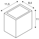 Sitra Cube WL, Led outdoor wand - en plafondopbouwlamp, AnTraciet, IP44, 3000K, 10W