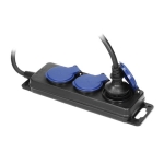 Bloc multiprises résistant aux éclaboussures, 5m (3 x 2 pôles + T), IP44, câble caoutchouc, H05RR-F