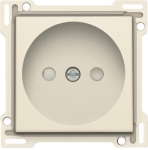 Afwerkingsset voor stopcontact zonder aarding met kinderveiligheid, inbouwdiepte 21mm Creme