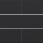 Afwerkingsset voor 4 - voudige potentiaalvrije drukknop Black Coated
