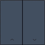 Finishing set for double electronic roll - down shutter switch, Alu Grey coated