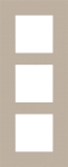 Drievoudige afdekplaat, 60mm centerafstand, verticaal, Niko Pure steel Champagne