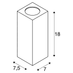 Theo wall out wandarmatuur, vierkant, Antraciet, Gu10, maximum 35W