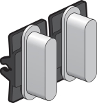 Ensemble Niko rocker pour des fonctions d'interrupteur double, Aluminium Gris