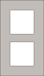 Tweevoudige afdekplaat, 60mm centerafstand, verticaal, Niko Pure steel Champagne
