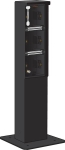 Splashproof garden post with baseplate for three Niko Hydro functions, Black