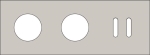 Triple cover plate, horizontal 71mm centre distance, for two socket functions and one double switch