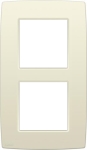 Plaque double verticale entraxe 60mm Creme