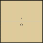 Single key with 'I' and '0' symbols for wireless switch or push button with 2 control buttons, Alu G