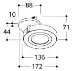 Clever recessed base large CI 24° 2700K mains dimmable textured Black