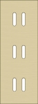 Triple cover plate, vertical 71mm center distance, for three double switching functions, Niko Rocke
