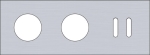 Triple cover plate, horizontal 71mm centre distance, for two socket functions and one double switch