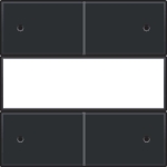 Afwerkingsset voor 4 - voudige potentiaalvrije drukknop 24V met Led en tekstveld, Bakelite Black