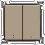 Set de finition pour double bouton - poussoir pour volets Bronze