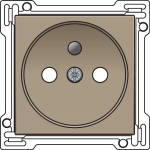 Afwerkingsset voor stopcontact met penaarde en kinderveiligheid, inbouwdiepte 28,5mm, Bronze