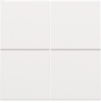 Afwerkingsset voor viervoudige elektronische schakelaar of drukknop, White coated