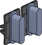 Niko rocker set voor tweevoudige schakelfuncties, Aluminium Blauw Grijs