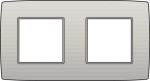 Afdekplaat tweevoudig horizontaal 71mm centerafstand Light Grey
