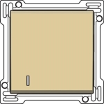Set de finition avec voyant pour interrupteur ou bouton - poussoir simple Alu Gold