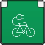 Spuitwaterdicht opbouwfietsoplaadpunt 16A / 250Vac met penaarde, kinderveiligheid en met insteekklem
