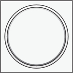 Afwerkingsset met doorschijnende ring zonder symbool voor drukknop 6A met amberkleurige Led Wit