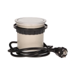 Flush - fitting furniture socket with Usb charger and 1.5m cable. 3 x 250Vac / 16A; 3680W; IP20 ; 2